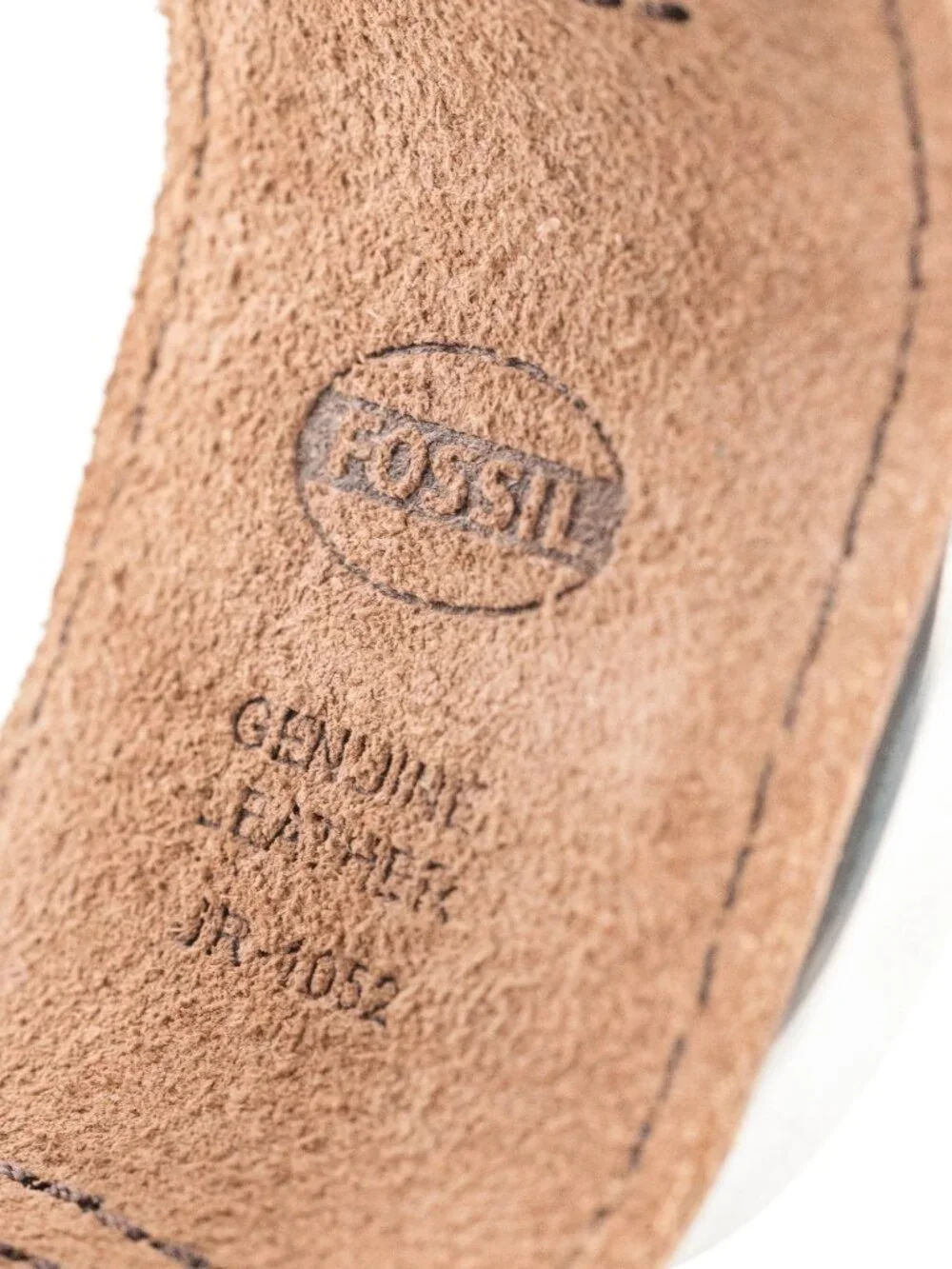 FOSSIL JR-1052 Brown Leather Cuff Quartz Analog Men's Watch Fresh Battery